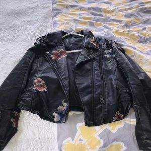Urban Outfitters leather floral jacket